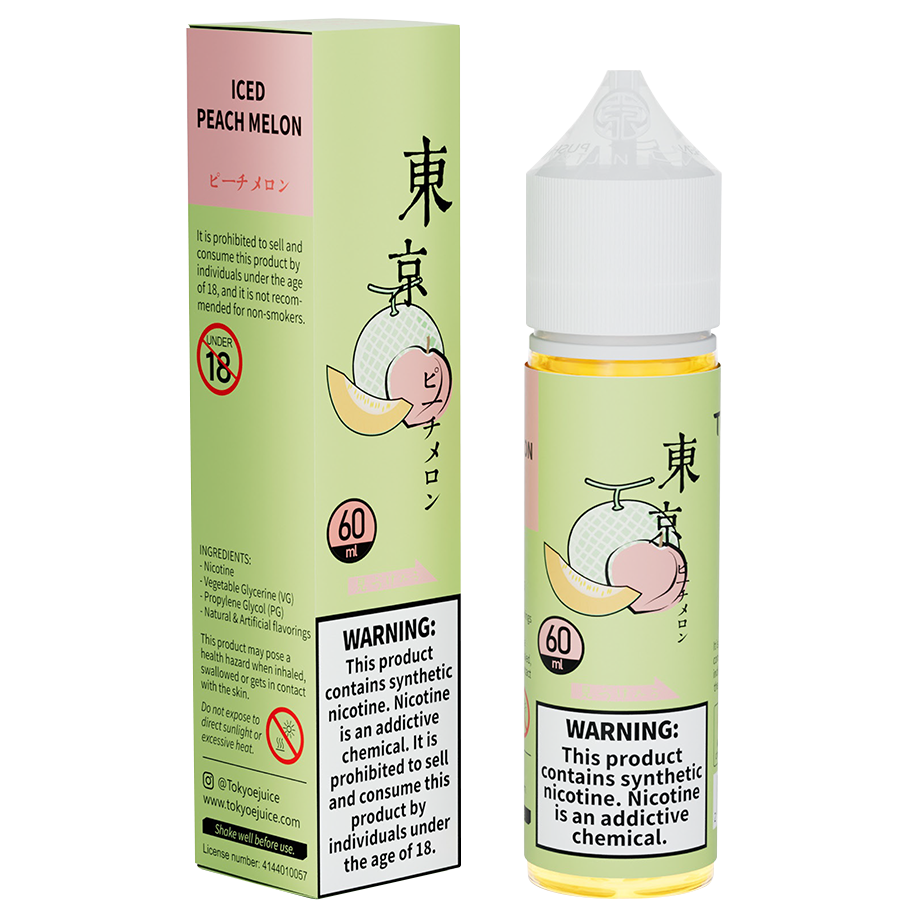 Tokyo classic series 60ml - iced peach melon / 50mg (5% ) - e-liquid - vapes uae