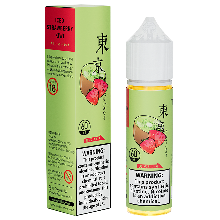 Tokyo classic series 60ml - iced strawberry kiwi / 50mg (5% ) - e-liquid - vapes uae