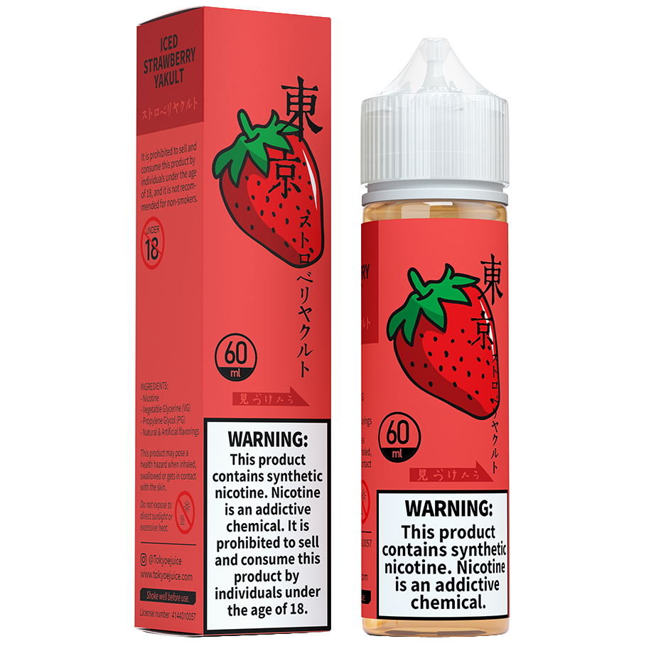 Tokyo classic series 60ml - iced strawberry yakult / 50mg (5% ) - e-liquid - vapes uae