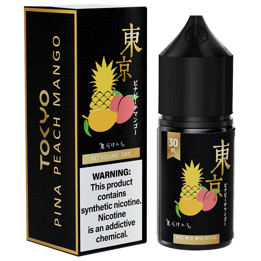 Tokyo golden series 30ml - pina peach mango / 50mg (5% ) - e-liquid - vapes uae