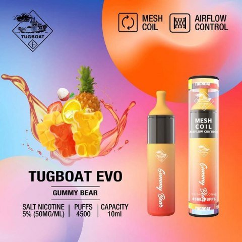 Tugboat evo 4500 puffs - disposable vape - vapes uae