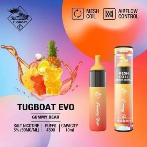 Tugboat Evo 4500 Puffs - Gummy Bear / 50mg (5% ) - Disposable Vape - Vapes Uae