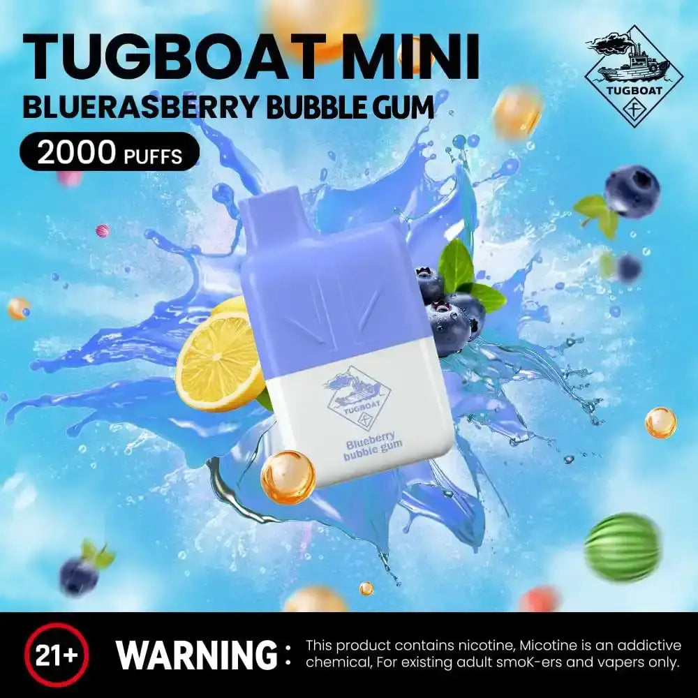 Tugboat Mini 2000 Puffs Disposable Vape - Blueberry Bubble Gum - Disposable Vape - Vapes Uae