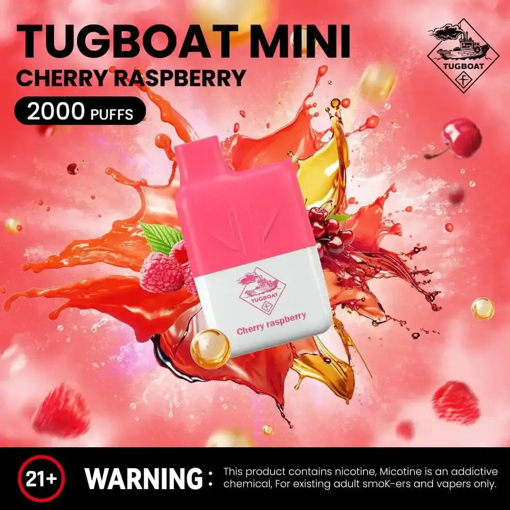 Tugboat Mini 2000 Puffs Disposable Vape - Cherry Raspberry - Disposable Vape - Vapes Uae