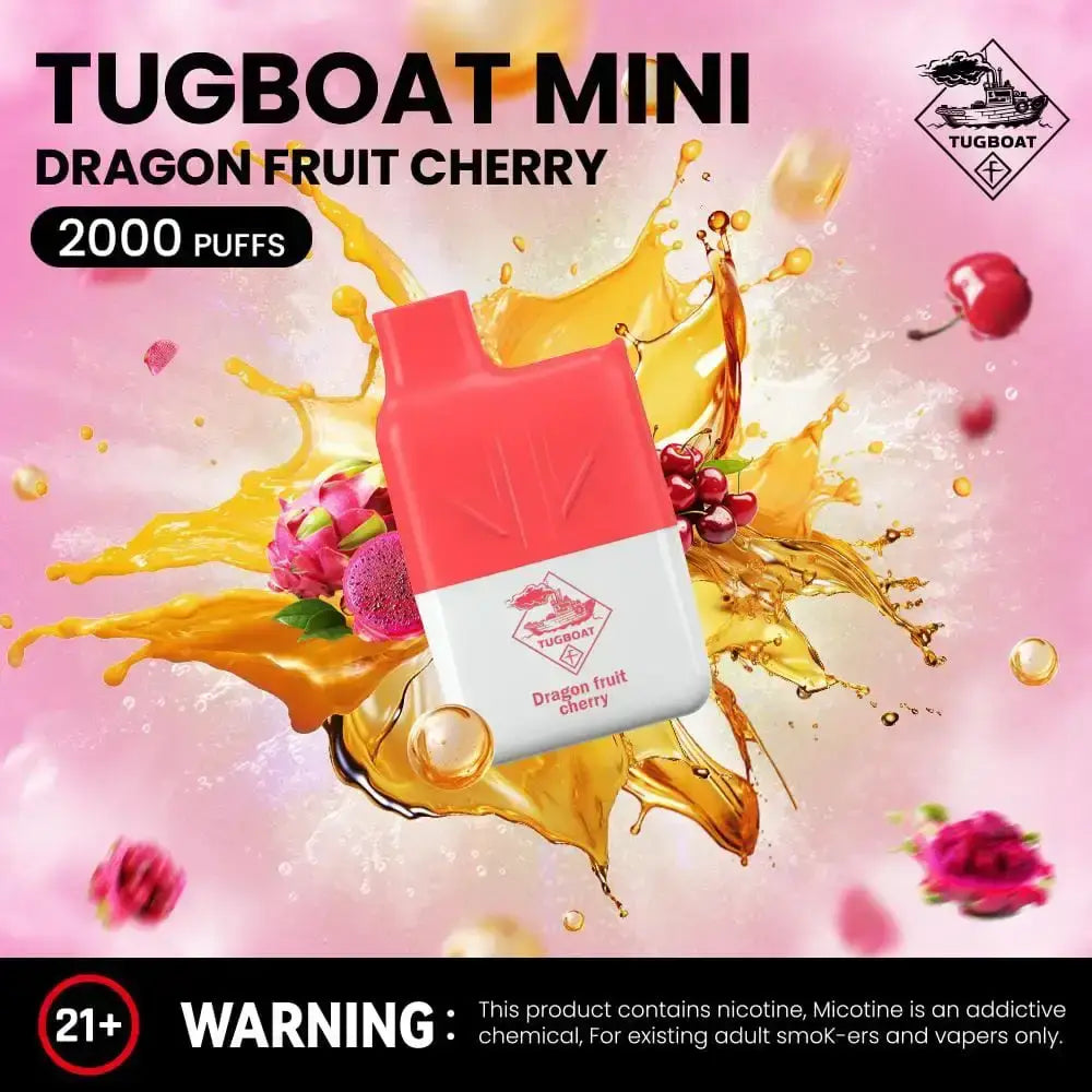 Tugboat Mini 2000 Puffs Disposable Vape - Dragon Fruit Cherry - Disposable Vape - Vapes Uae