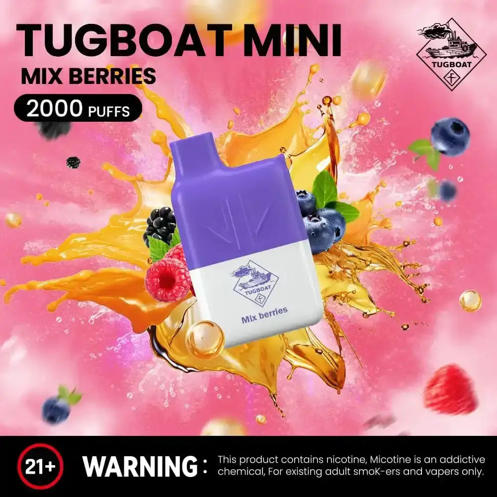 Tugboat Mini 2000 Puffs Disposable Vape - Mixed Berries - Disposable Vape - Vapes Uae