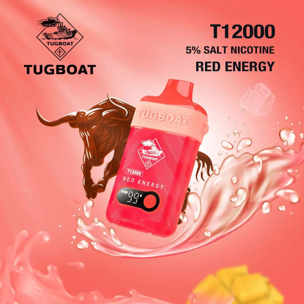 Tugboat T12ooo Puffs Disposable Vape - Red Energy - Disposable Vapes - Vapes Uae