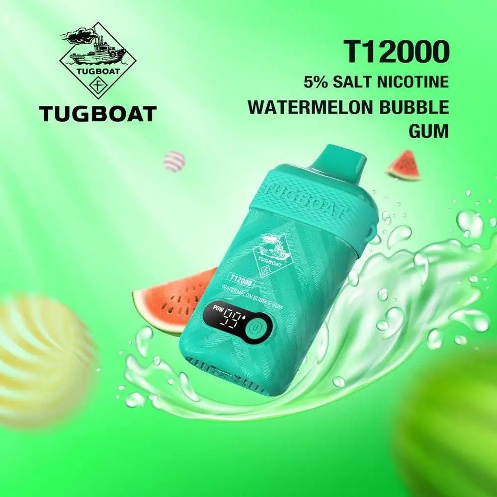Tugboat T12ooo Puffs Disposable Vape - Watermelon Bubble Gum - Disposable Vapes - Vapes Uae