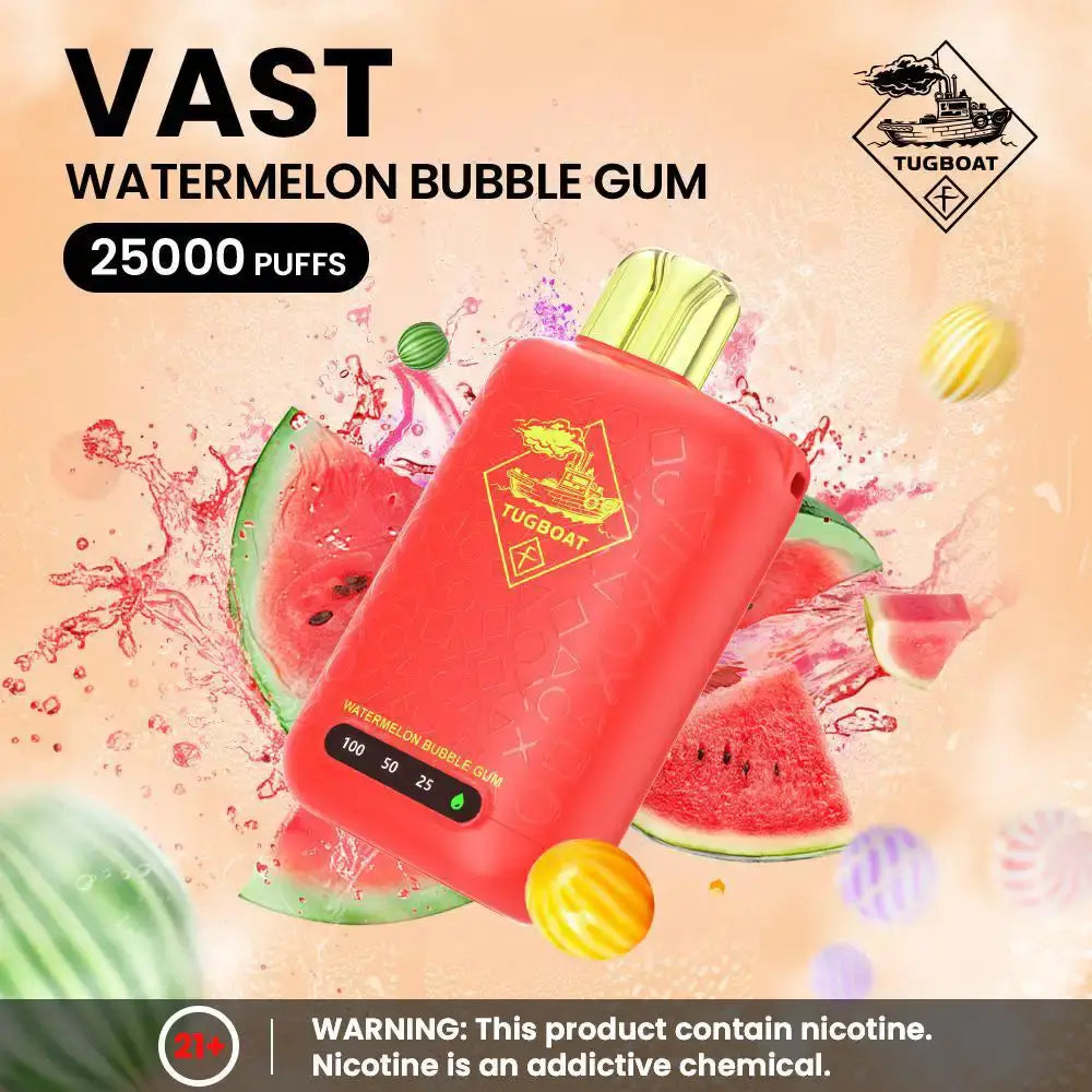 Tugboat Vast 25000 Puffs Disposable Vape - Watermelon Bubble Gum - Disposable Vape - Vapes Uae