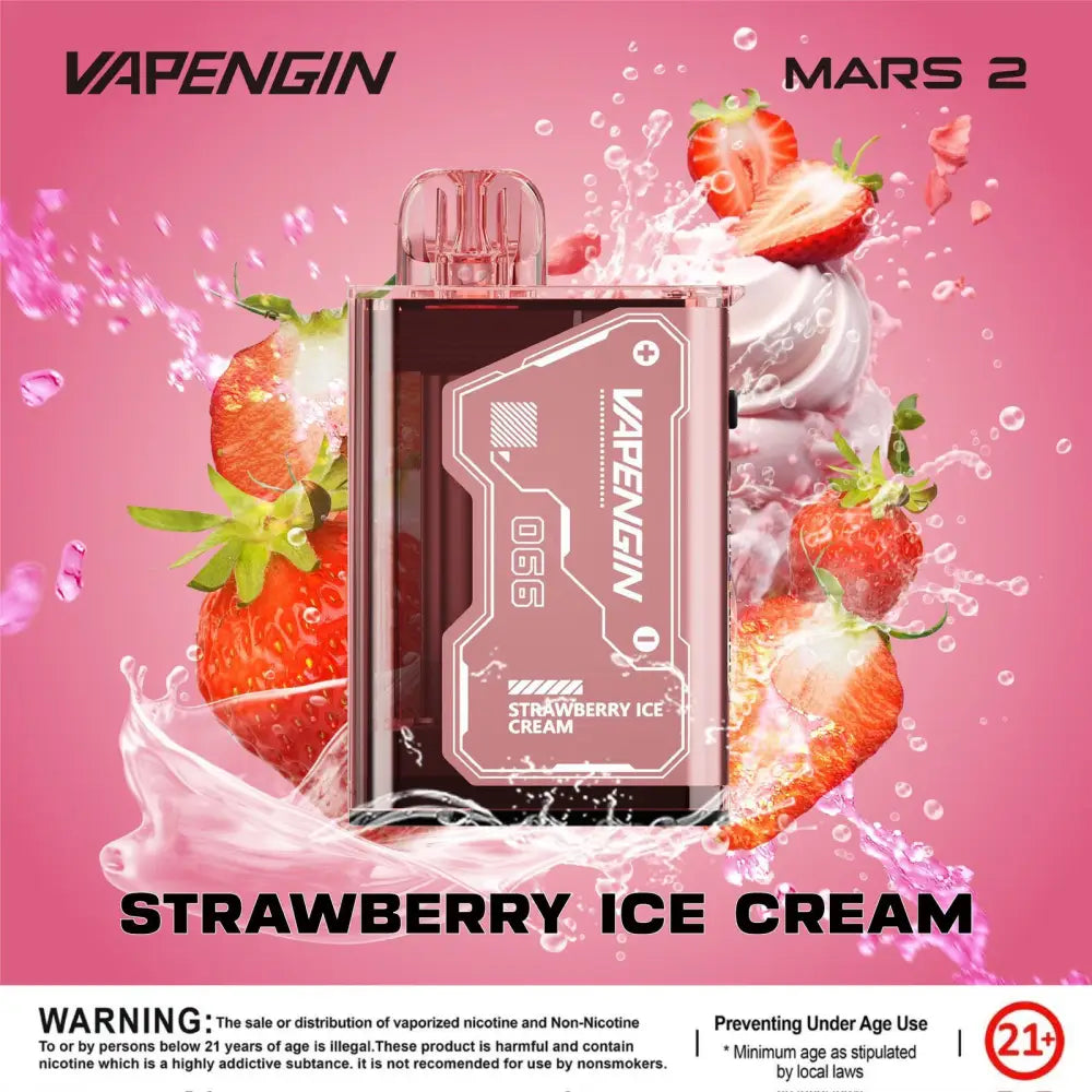 Vapengin Mars 2 20000 Puffs Disposable Vape - Strawberry Ice Cream - Disposable Vape - Vapes Uae