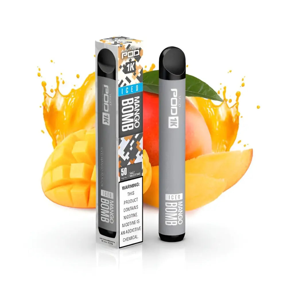 Vgod Pod 1000 Puffs Disposable Vape - Iced Mango Bomb - Disposable Vape - Vapes Uae