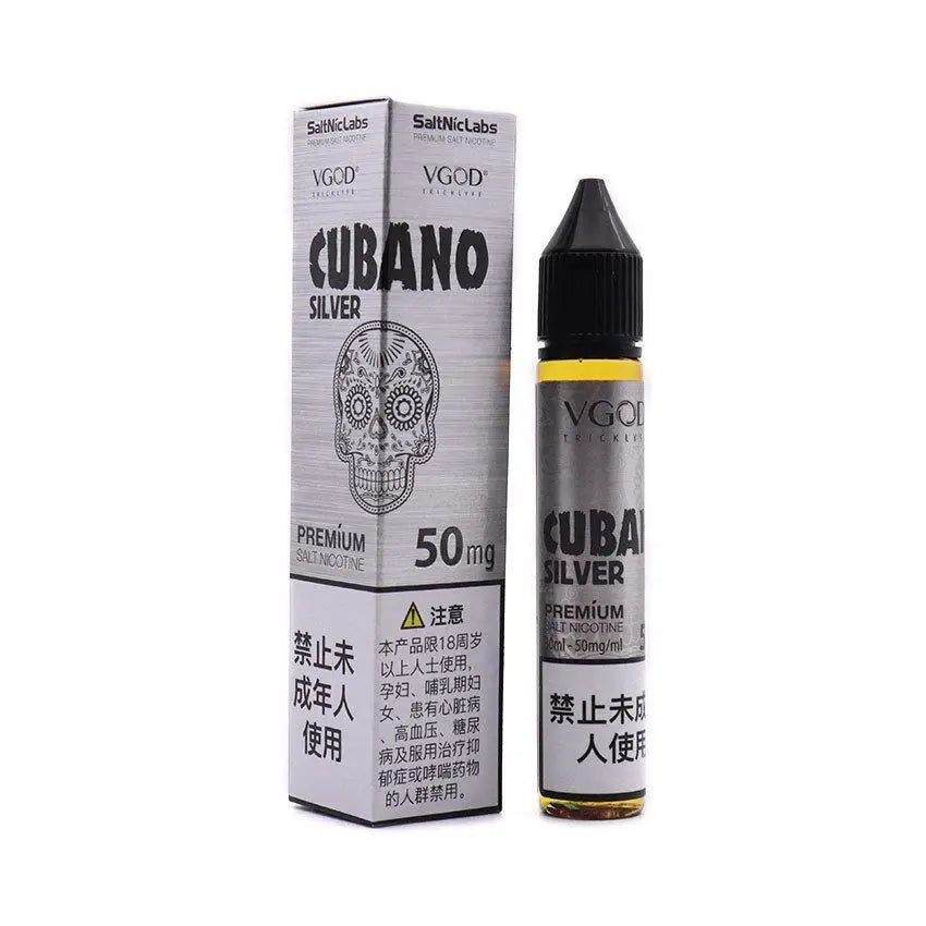 Vgod Salt Nic 50mg 30ml E-liquid - Cubano Bold Creamy Cigar / Silver / 50 - Mg - E-liquid - Vapes Uae