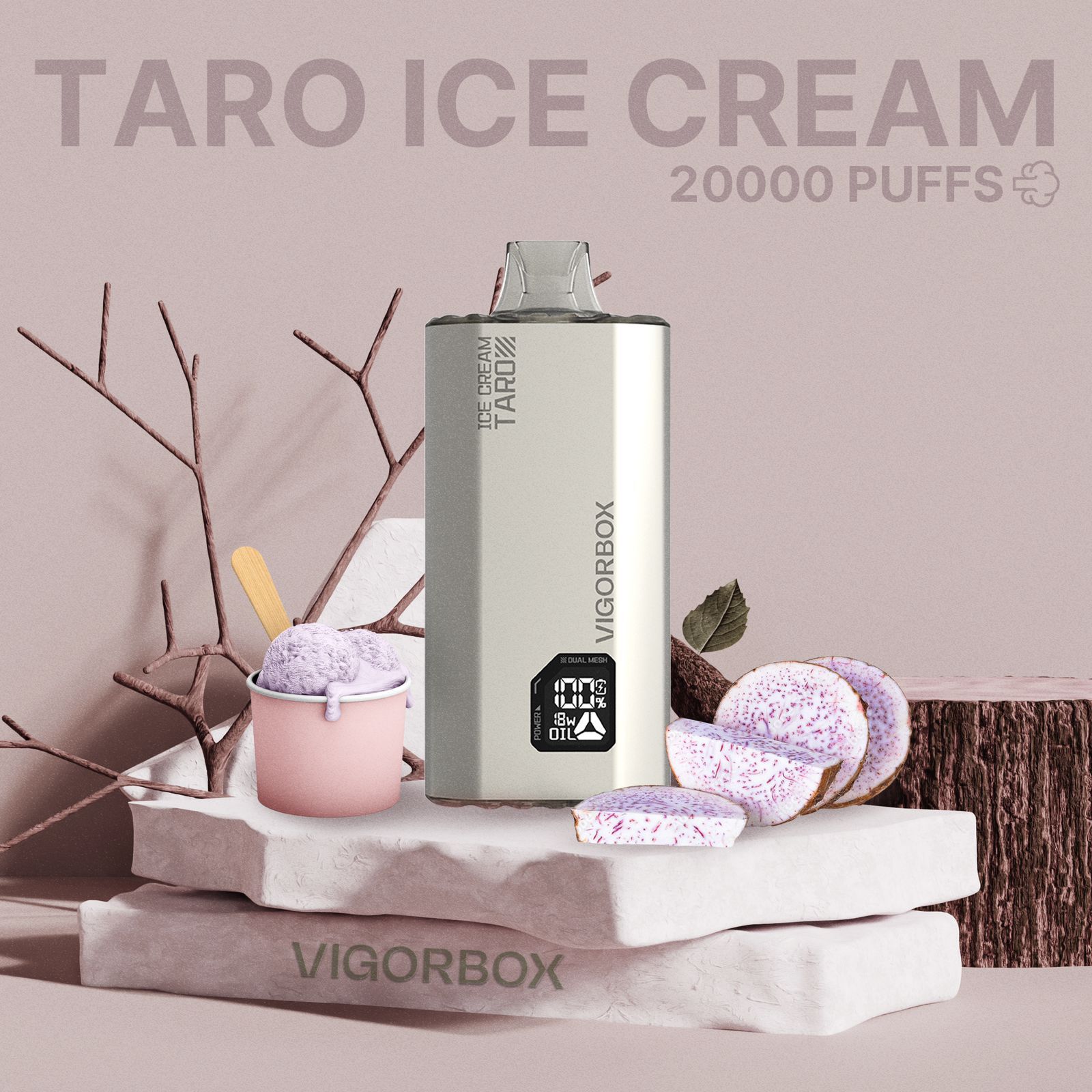 Vigo 20000 Puffs Disposable Vape - Taro Ice Cream - Disposable Vape - Vapes Uae