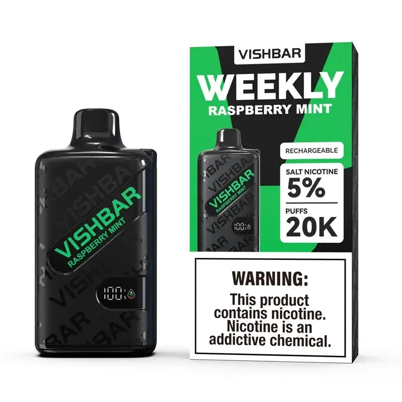 Vishbar Weekly 20000 Puffs Disposable Vape - Raspberry Mint - Disposable Vape - Vapes Uae