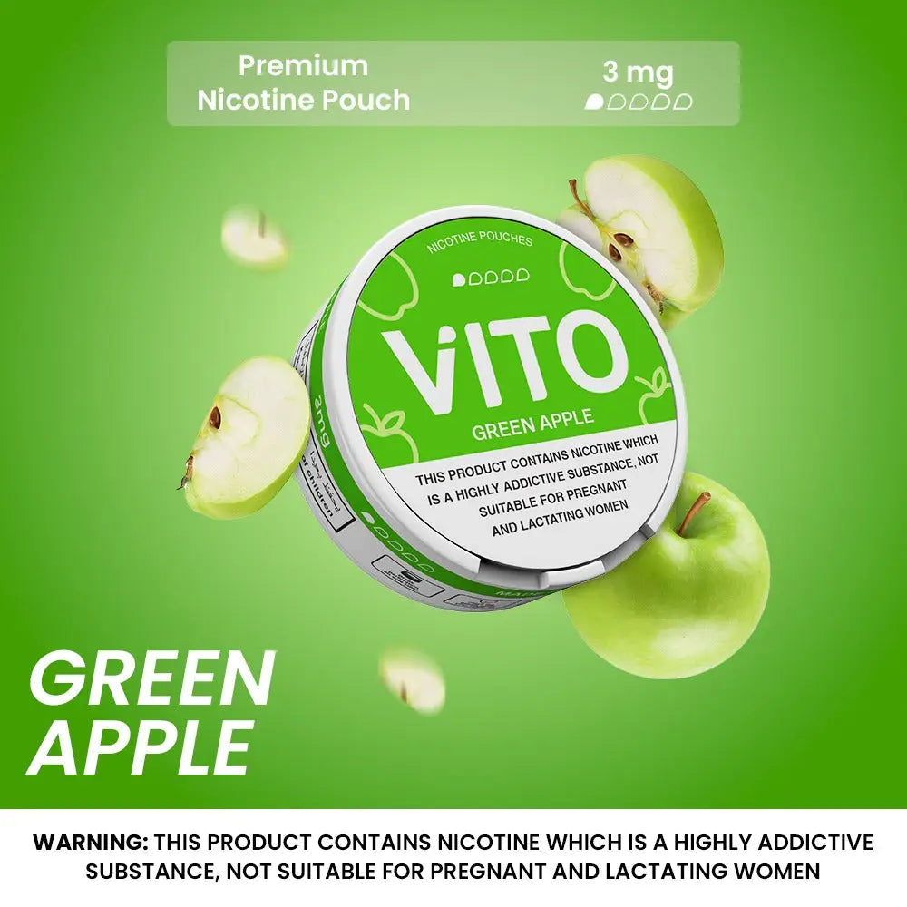 Vito Nicotine Pouches - Green Apple - 3mg - Nicotine Pouches - Vapes Uae