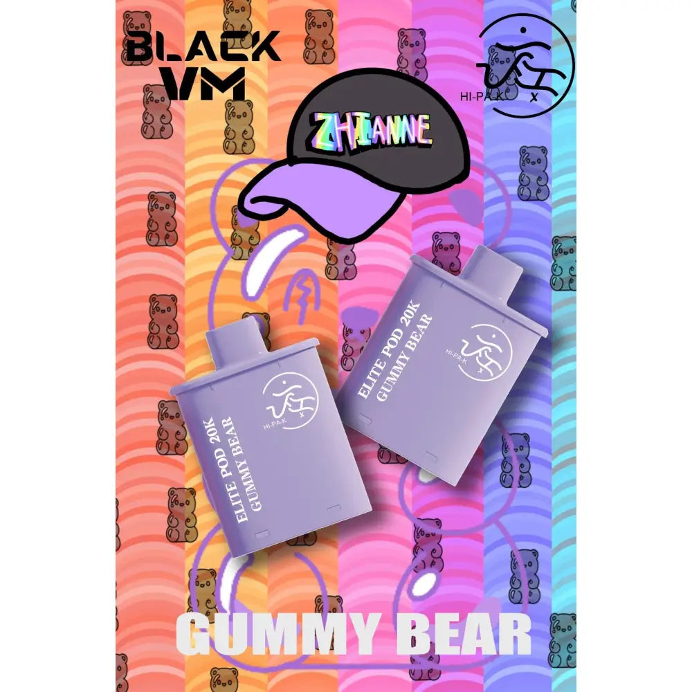Vm Black Hi-pa-k 20000 Puffs Pod Vape Kit - Gummy Bear / Black - Vape Device - Vapes Uae
