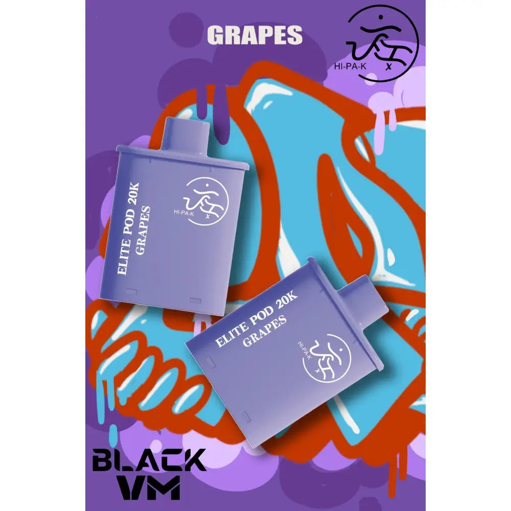 Vm Black Hi-pa-k 20000 Puffs Pod Vape Kit - Grapes / Black - Vape Device - Vapes Uae