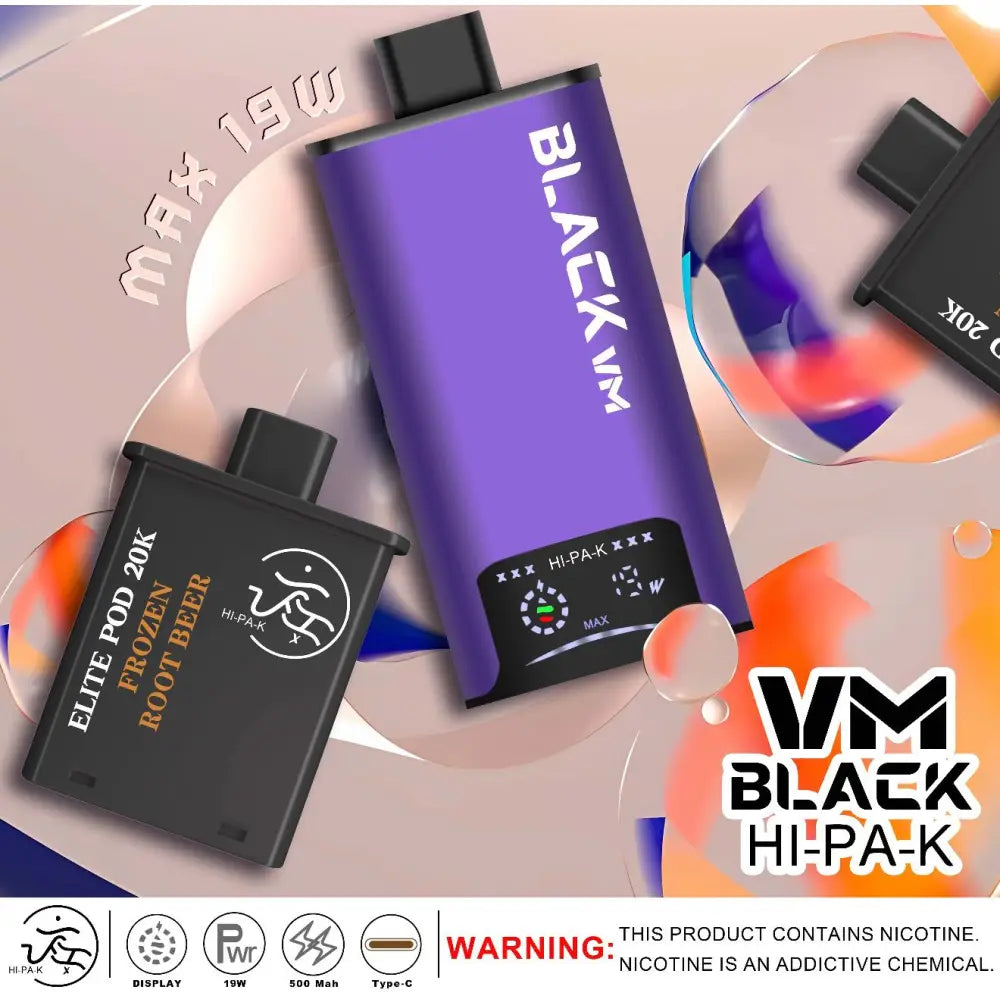 Vm Black Hi-pa-k 20000 Puffs Pod Vape Kit - Frozen Rootbeer / Violet - Vape Device - Vapes Uae