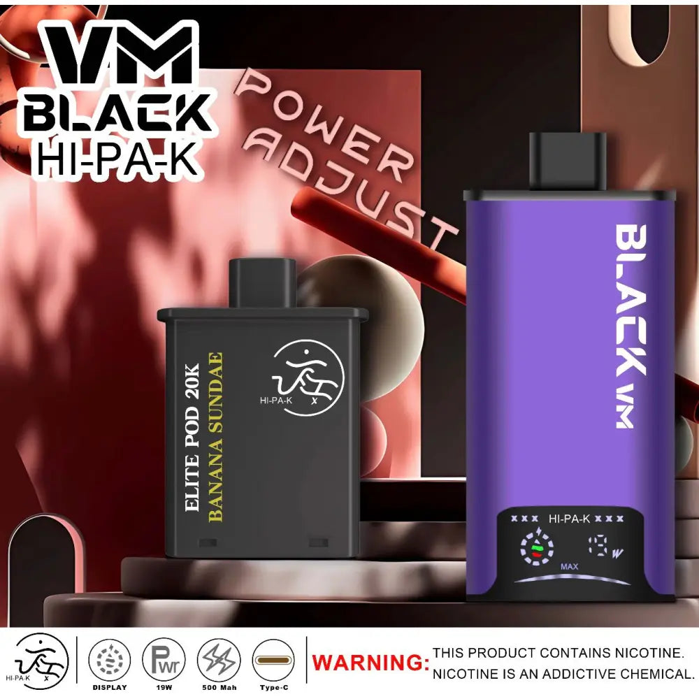 Vm Black Hi-pa-k 20000 Puffs Pod Vape Kit - Banana Sundae / Violet - Vape Device - Vapes Uae
