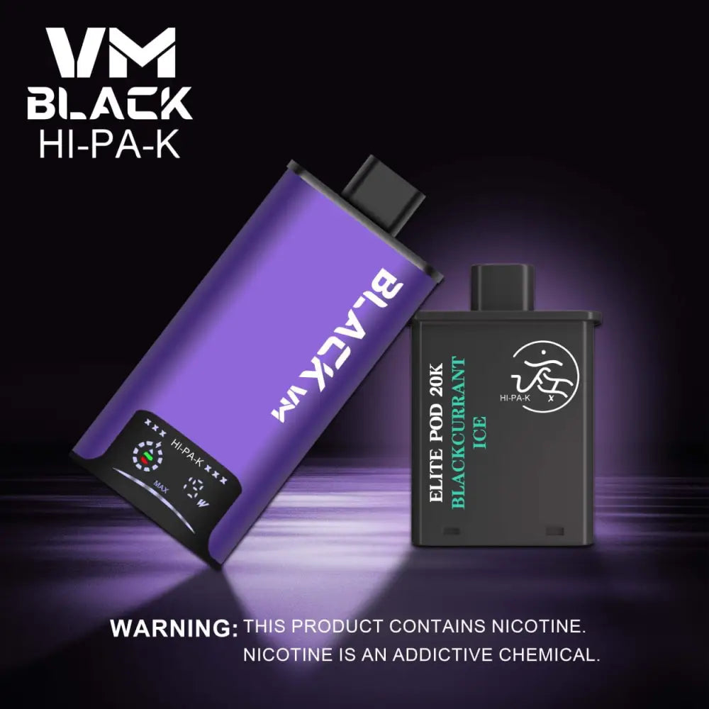 Vm Black Hi-pa-k 20000 Puffs Pod Vape Kit - Blackcurrant Ice / Black - Vape Device - Vapes Uae