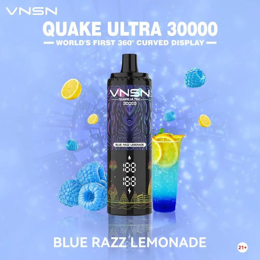 Vnsn Quake Ultra 30000 Puffs Disposable Vape - Blue Razz Lemomade - Disposable Vape - Vapes Uae