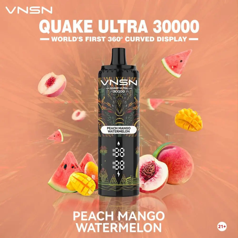 Vnsn Quake Ultra 30000 Puffs Disposable Vape - Peach Mango Watermelon - Disposable Vape - Vapes Uae