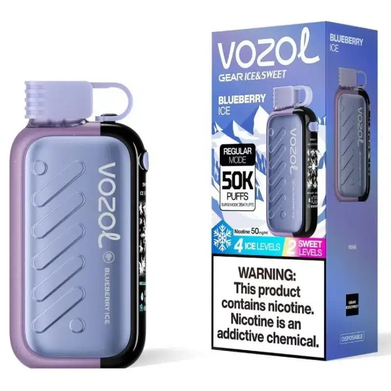 Vozol Gear Ice & Sweet 50000 Puffs Disposable Vape - Blueberry Ice - Disposable Vape - Vapes Uae