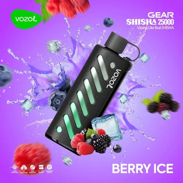 Vozol Gear Shisha 25000 Puffs Disposable Vape - Berry Ice - Disposable Vape - Vapes Uae
