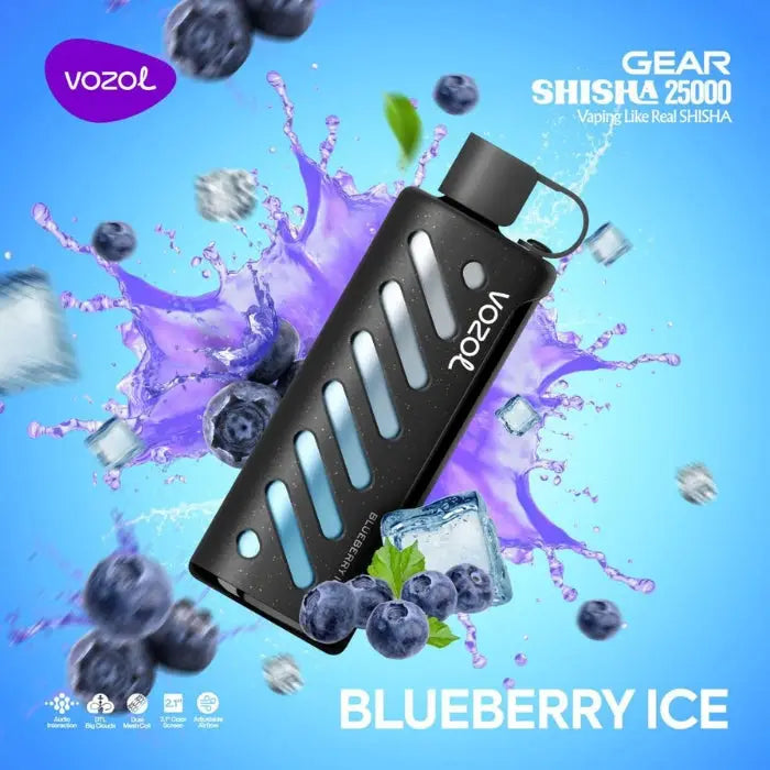 Vozol Gear Shisha 25000 Puffs Disposable Vape - Blueberry Ice - Disposable Vape - Vapes Uae