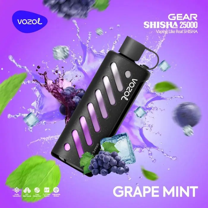 Vozol Gear Shisha 25000 Puffs Disposable Vape - Grape Mint - Disposable Vape - Vapes Uae
