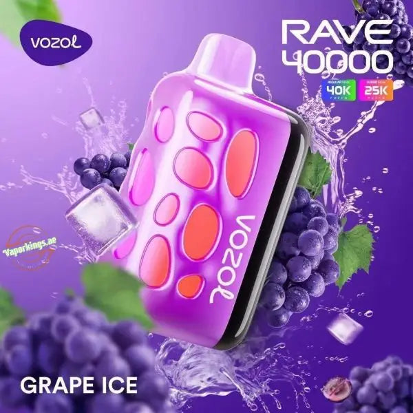 Vozol Rave 40000 Puffs Disposable Vape - Grape Ice - Disposable Vape - Vapes Uae