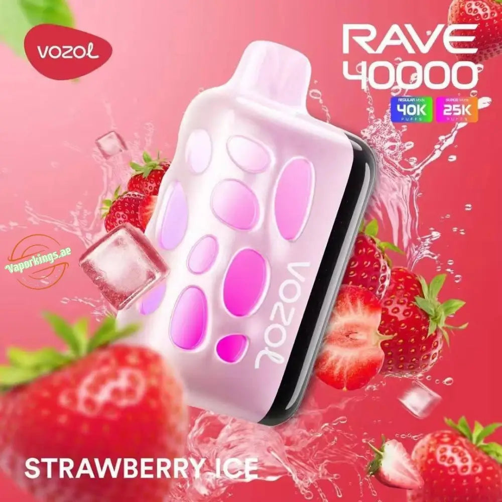 Vozol Rave 40000 Puffs Disposable Vape - Strawberry Ice - Disposable Vape - Vapes Uae