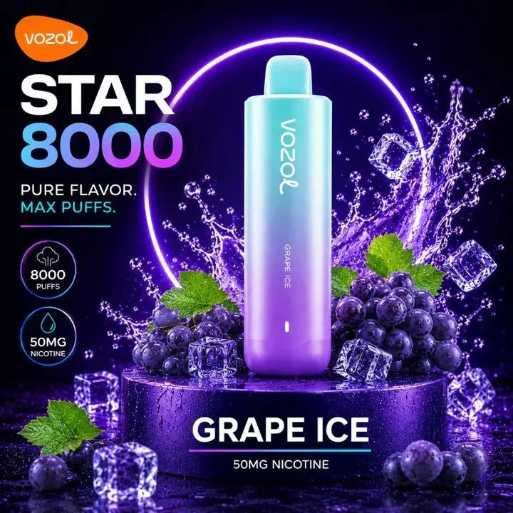 Vozol Star 8000 Puffs Disposable Vape - Grape Ice - Disposable Vape - Vapes Uae