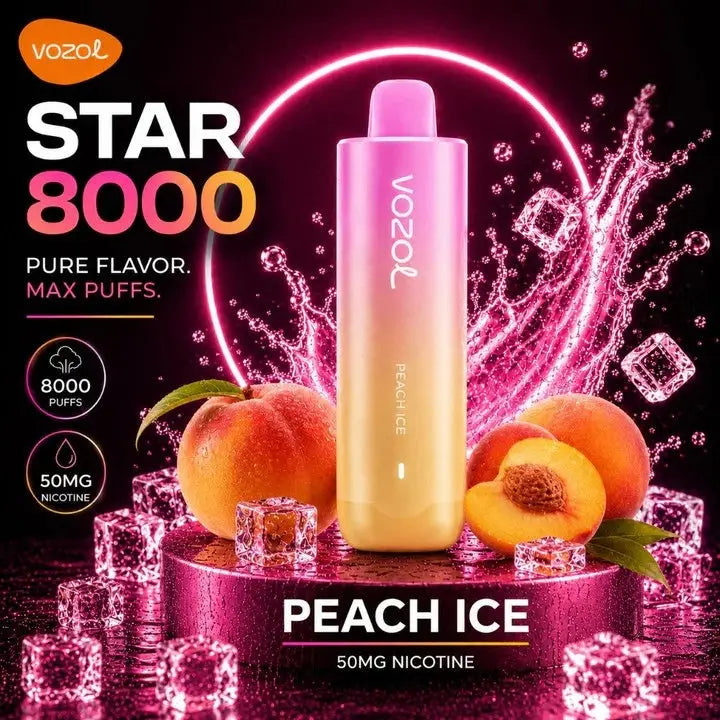 Vozol Star 8000 Puffs Disposable Vape - Peach Ice - Disposable Vape - Vapes Uae