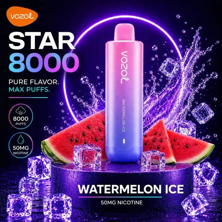 Vozol Star 8000 Puffs Disposable Vape - Watermelon Ice - Disposable Vape - Vapes Uae