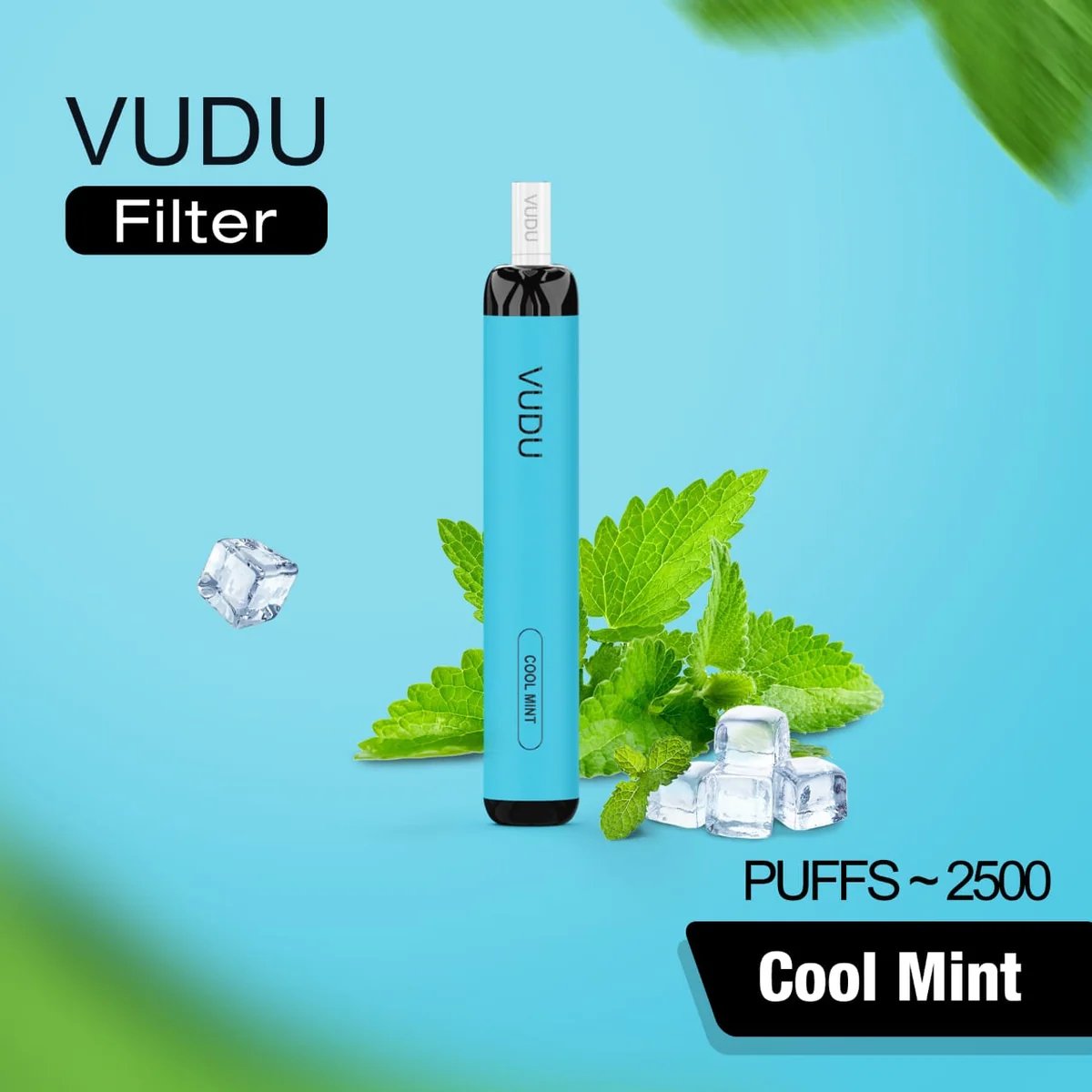 Vudu filter 2500 puffs - cool mint / 50mg(5% ) - disposable vape