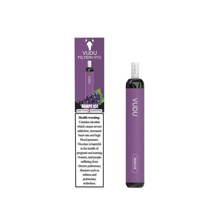 Vudu filter 2500 puffs - grape ice / 50mg(5% ) - disposable vape