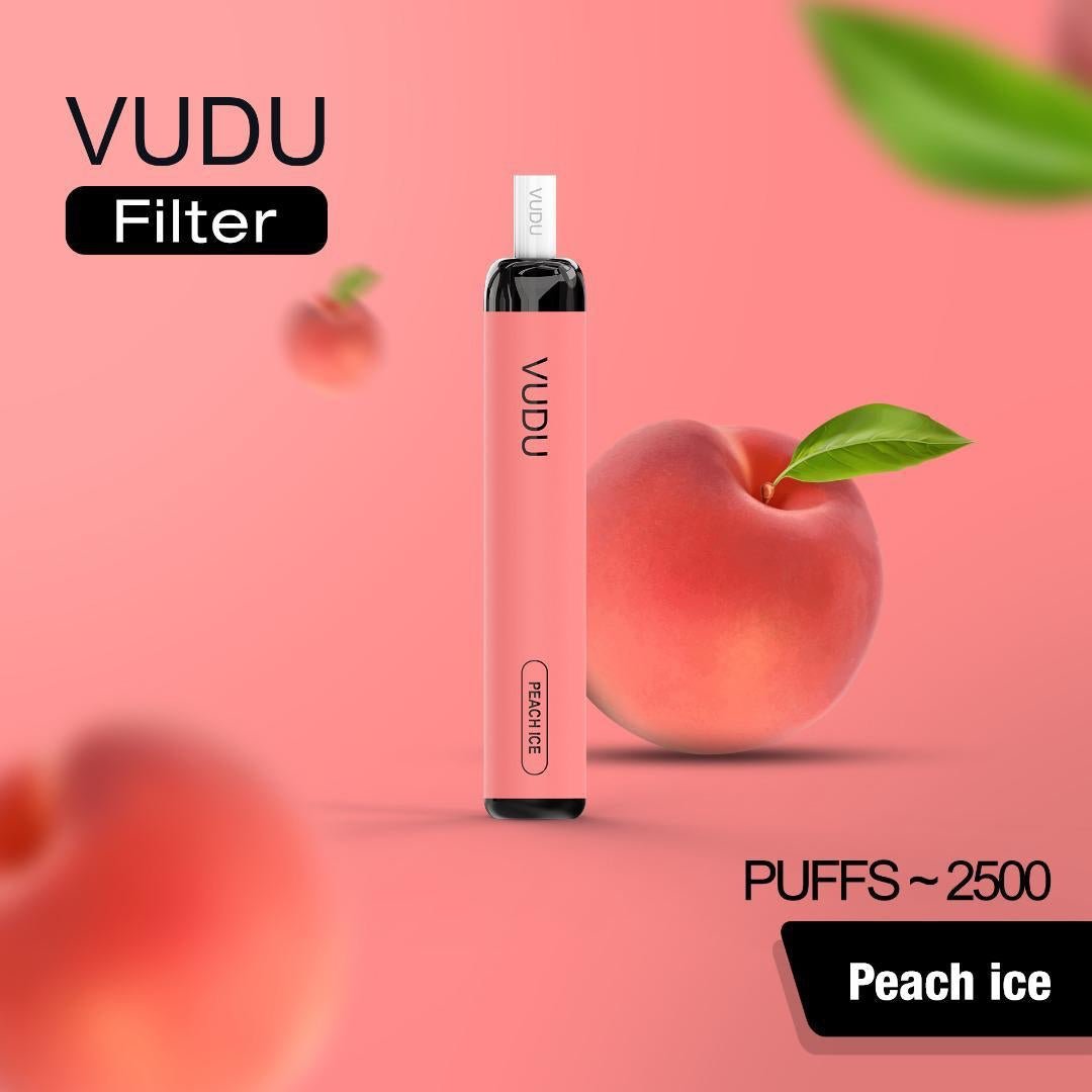 Vudu filter 2500 puffs - peach / 50mg(5% ) - disposable vape