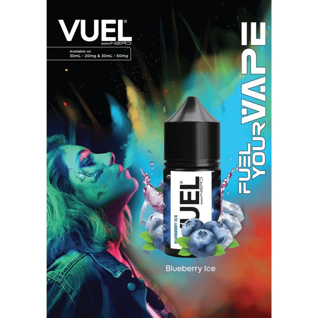 Vuel nerd salts 30ml - blueberry ice - e-liquid - vapes uae