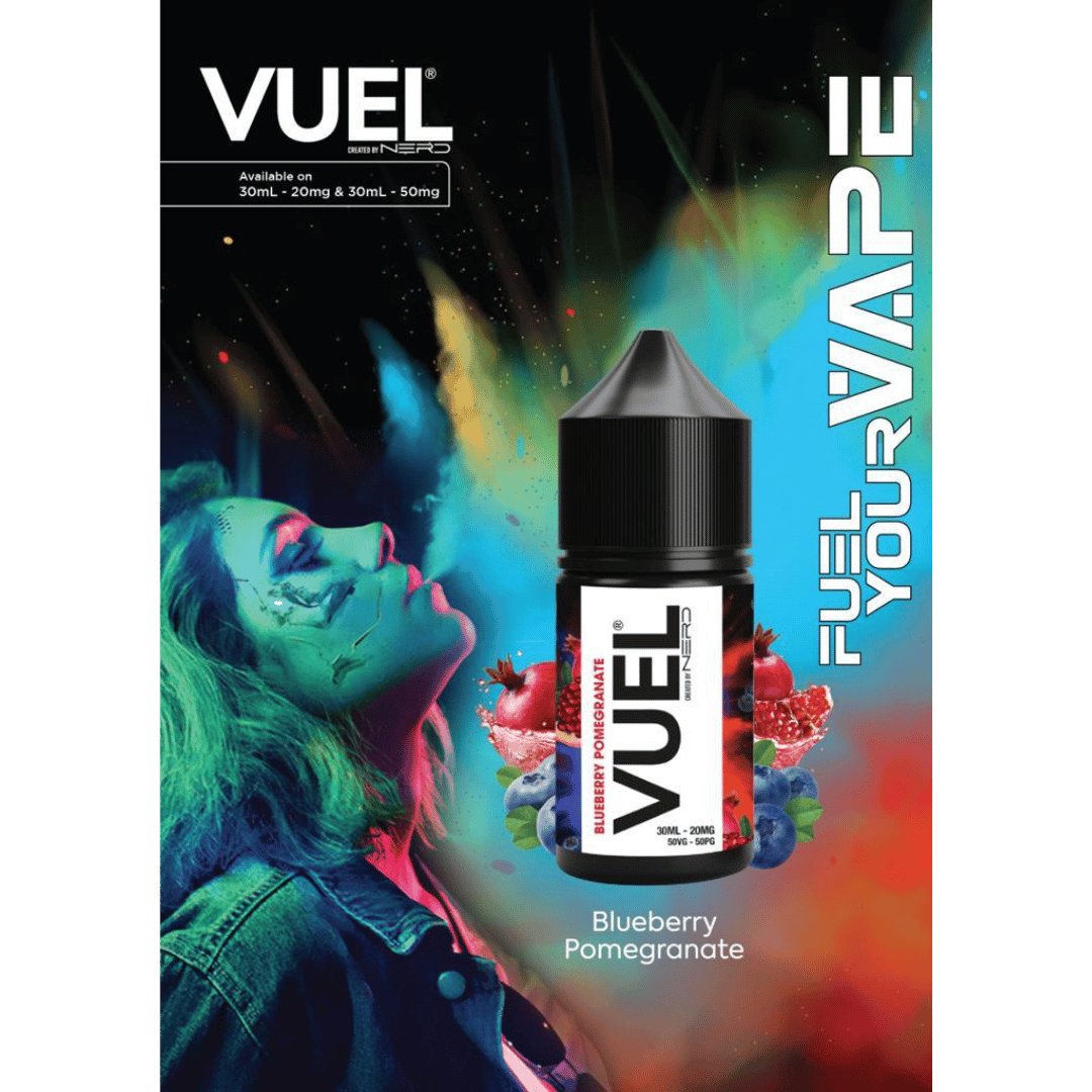 Vuel nerd salts 30ml - blueberry pomegranate - e-liquid - vapes uae