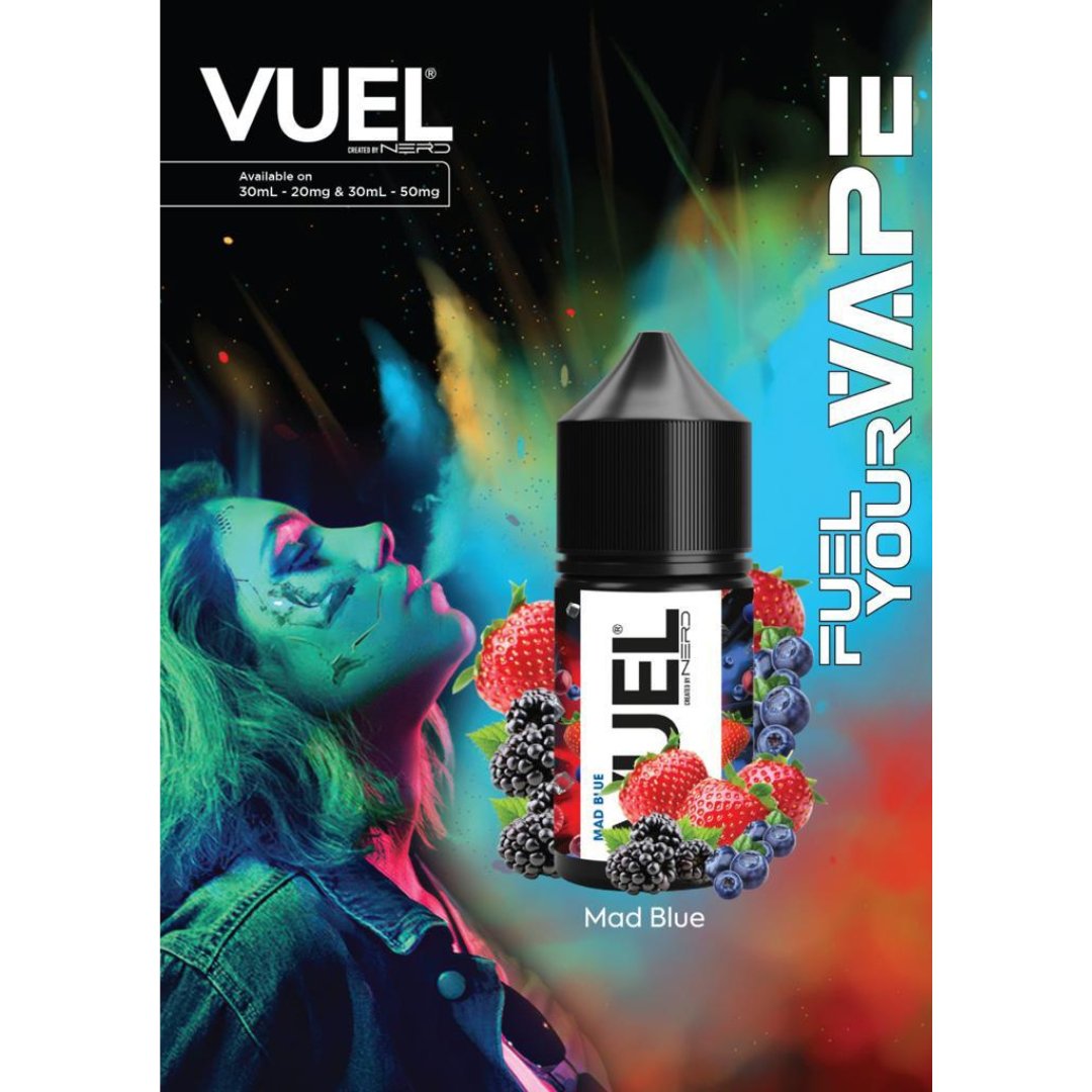 Vuel nerd salts 30ml - mad blue - e-liquid