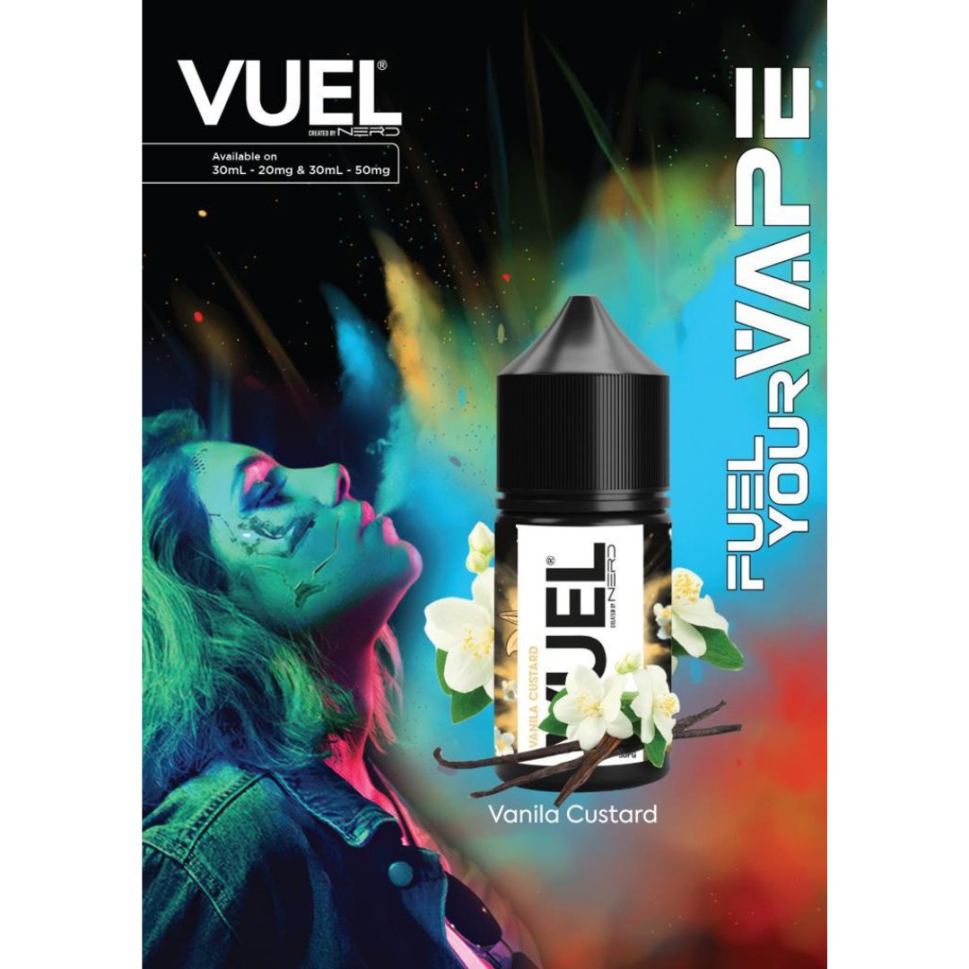 Vuel nerd salts 30ml - vanilla custard - e-liquid