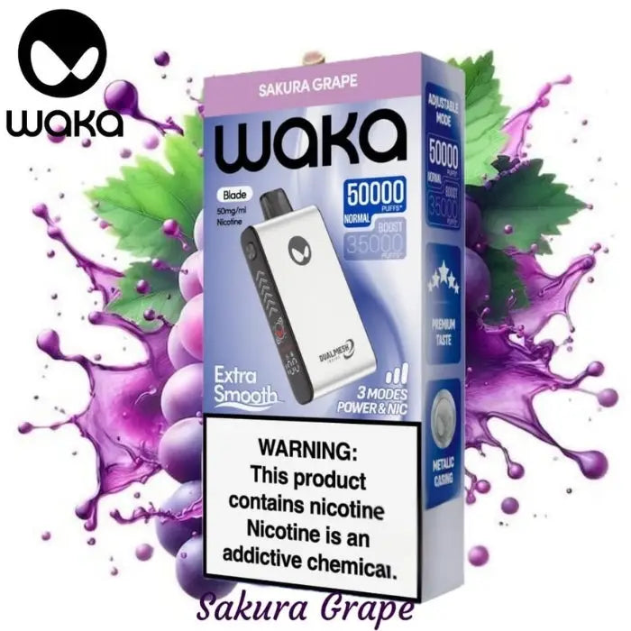 Waka Blade 50000 Puffs Disposable Vape - Sakura Grape - Disposable Vape - Vapes Uae