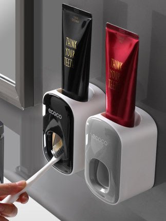 Wall mounted automatic toothpaste dispenser with sanitizing uv light - bathroom