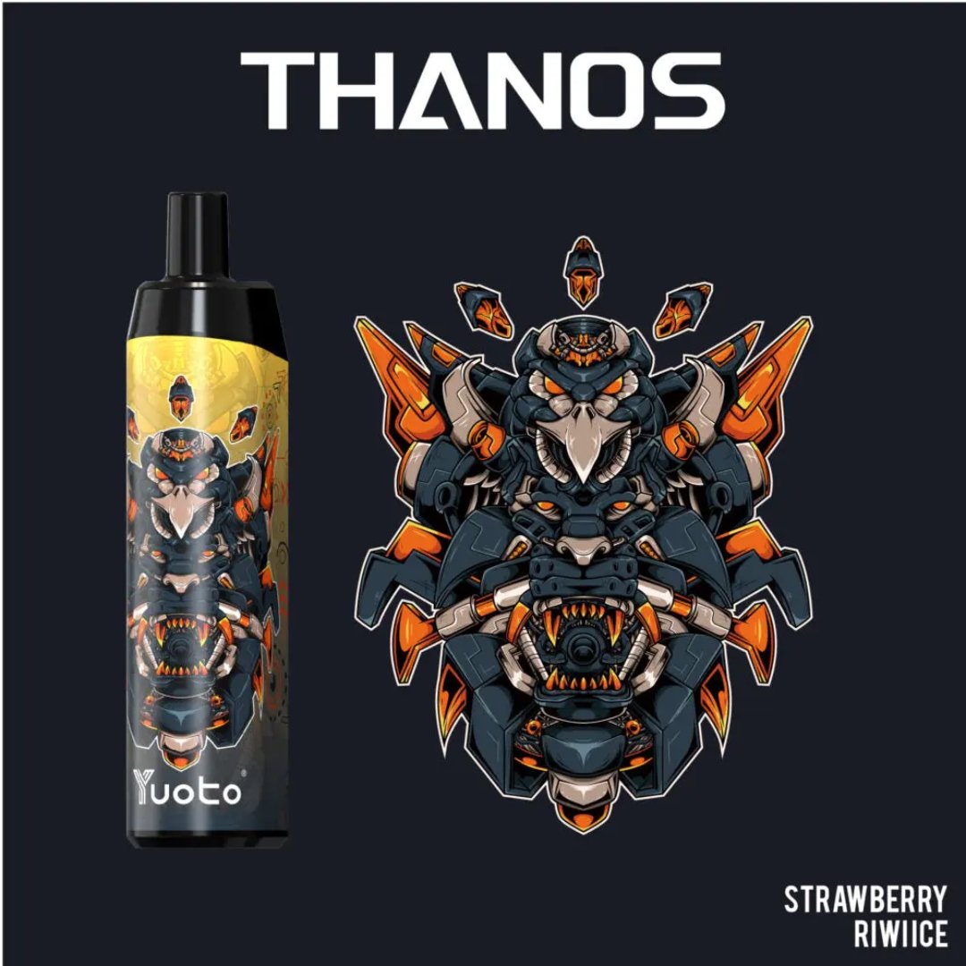 Yuoto thanos 5000 puffs - strawberry kiwi ice / 50mg(5% ) - disposable vape - vapes uae