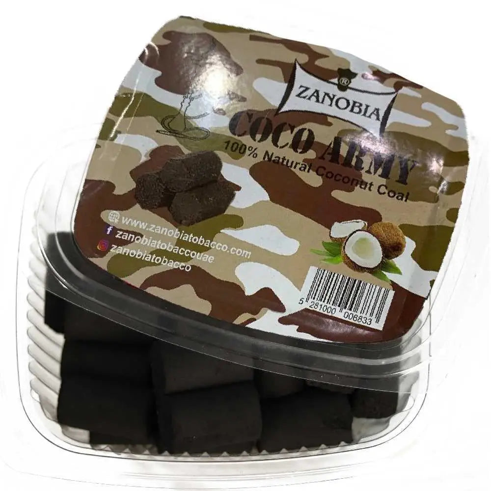 Zanobia Charcoal Coco Army - Brown Label - Shisha Accessories - Vapes Uae
