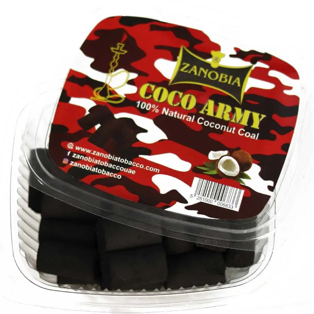 Zanobia Charcoal Coco Army - Red Lebel - Shisha Accessories - Vapes Uae