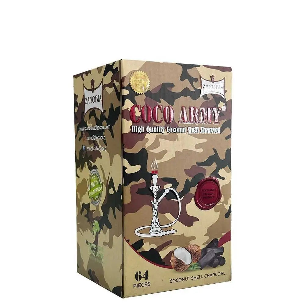 Zanobia Coco Army Coconut Shell Charcoal - 64 Pcs - Shisha Accessories - Vapes Uae