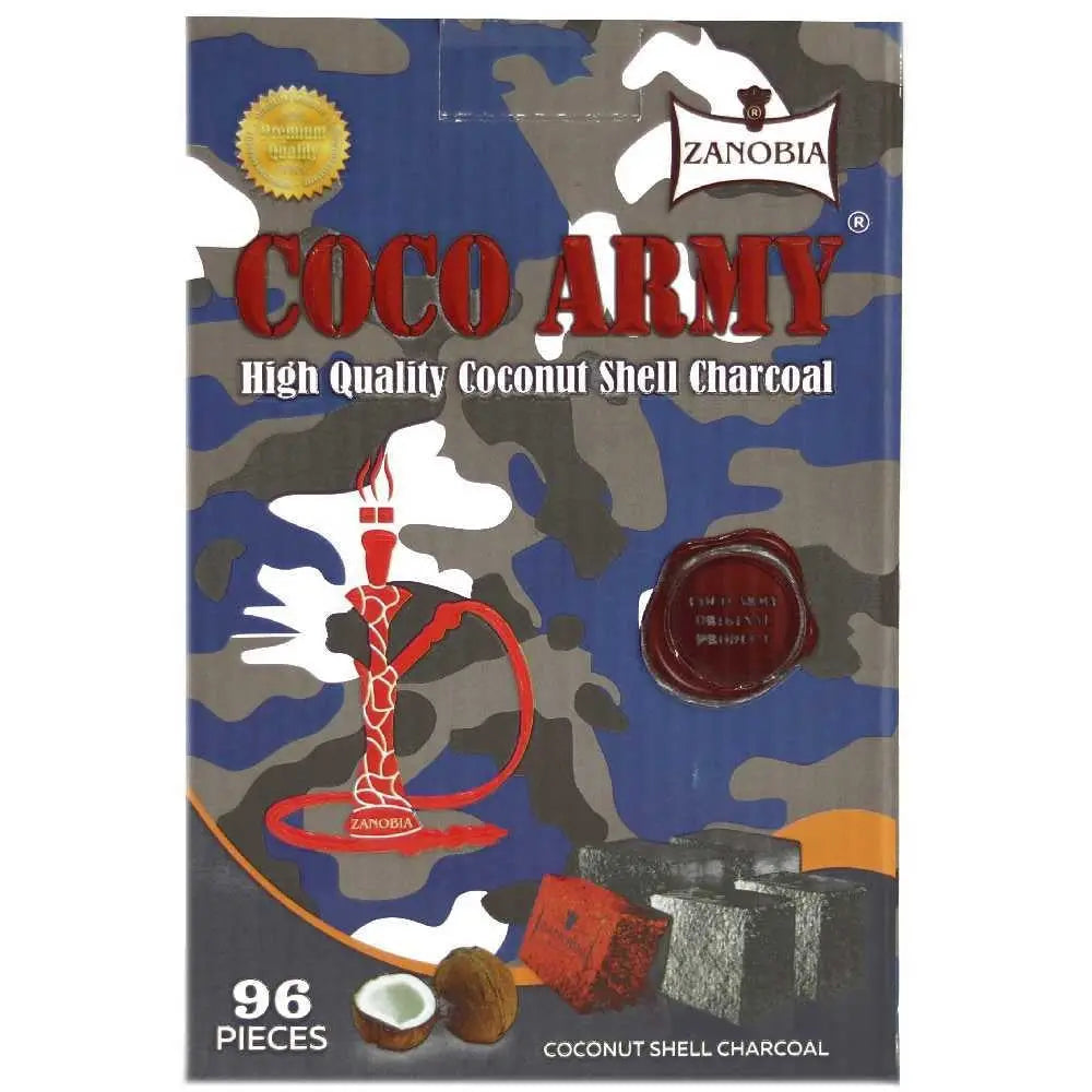 Zanobia Coco Army Coconut Shell Charcoal - 96 Pcs - Shisha Accessories - Vapes Uae