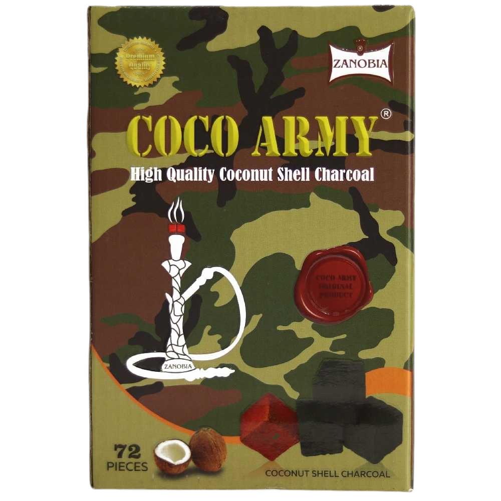 Zanobia coco army coconut shell charcoals - 1 carton - 720 pcs - charcoals